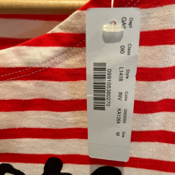 J. Crew L'amore E Cieco Stripe Boatneck Tee Medium Red/Ivory - Picture 6 of 7